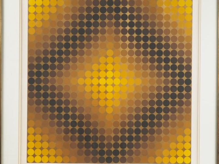 Victor VASARELY.  Lithographie contresignée en bas à droite.  Dim. 66 