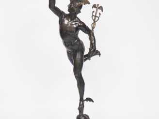 Vente aux enchères Jean de BOLOGNE. (d'après). "Le Mercure ailé" Grande sculpture en bron