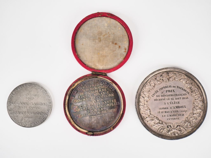 Médaille en argent 950 commémorant les 50 ans de mariage d'Alfred Baro
