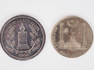 Vente aux enchères Médaille maçonnique en argent, Orient de Reims loge "la sincérité". Po