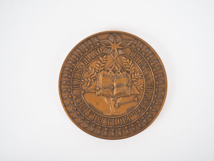 Médaille maçonnique en bronze, Grand Orient de France loge "étoile pol