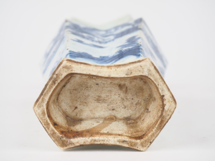 Chine période Guangxu vers 1880.  Double vase à section octogonale en 
