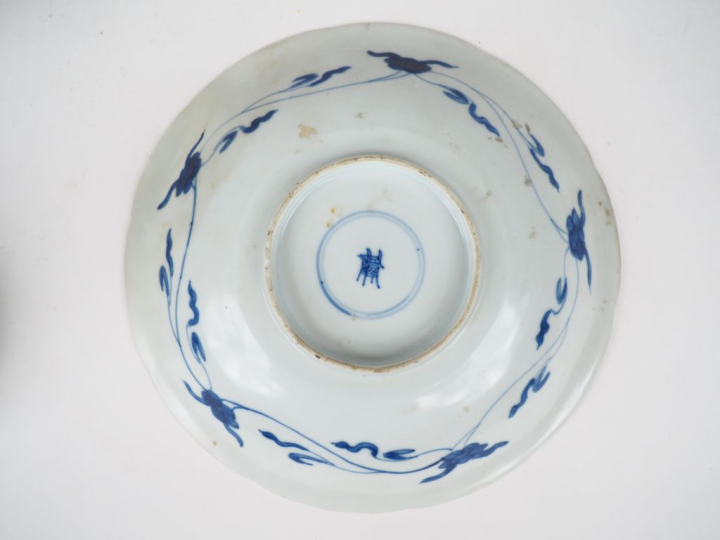 Chine XIXème. Lot comprenant :  2 vases en porcelaine bleu blanc de fo