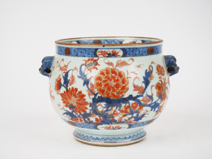 Chine Compagnie des Indes XVIIIème. Rafraichissoir en porcelaine  à dé