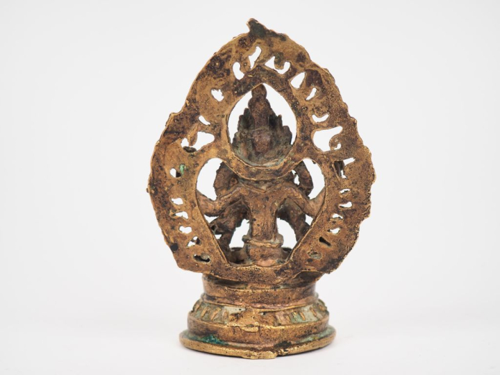 Népal XXème. Statuette en bronze figurant boddhisattva. H. 16 cm