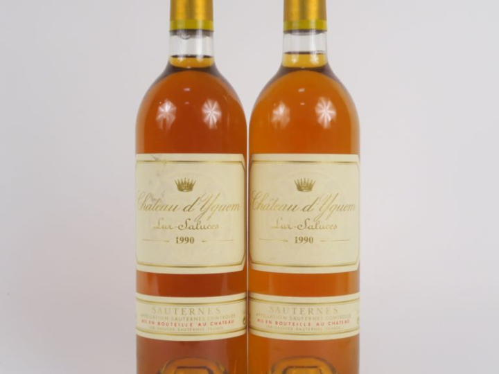 2 BOUTEILLES CHÂTEAU D'YQUEM 1er CCS SAUTERNES - 1990