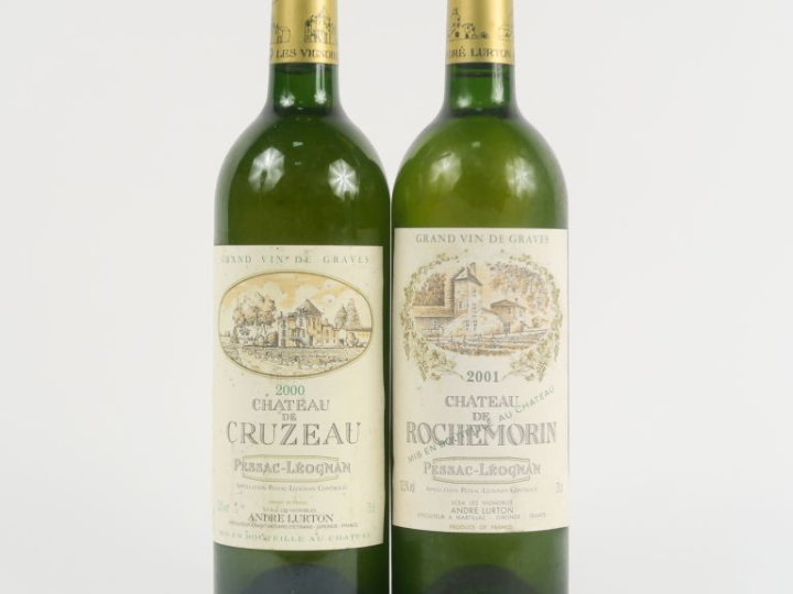 2 BOUTEILLES GRAVES : 1 CHÂTEAU DE CRUZEAU 2000 - 1 CHÂTEAU DE ROCHEMO