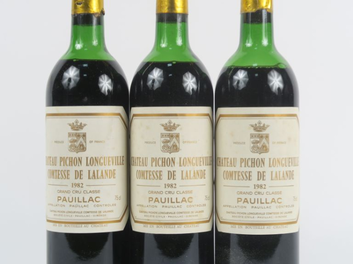 3 BOUTEILLES CHÂTEAU PICHON LONGUEVILLE COMTESSE DE LALANDE - 1982 - 1
