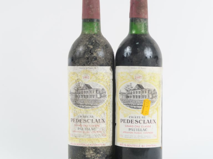 2 BOUTEILLES CHÂTEAU PEDESCLAUX GCC PAUILLAC - 1987 - BG/BS