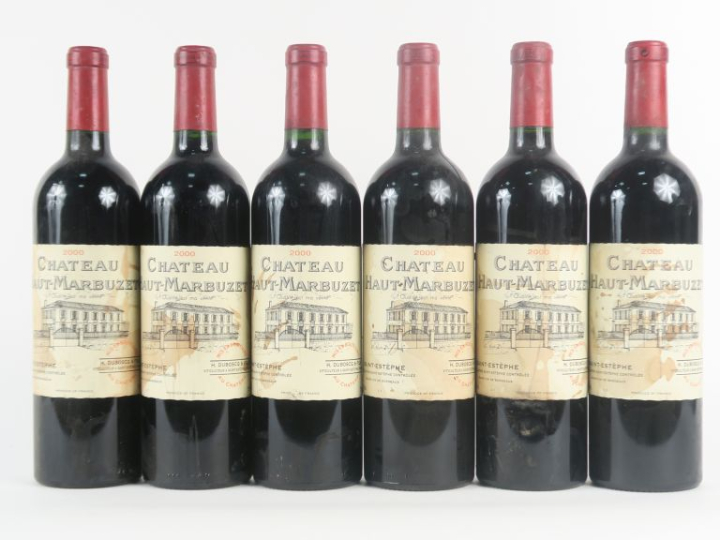 6 BOUTEILLES CHÂTEAU HAUT MARBUZET ST ESTÈPHE - 2000 - ET