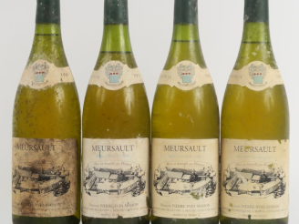 Vente aux enchères 4 BOUTEILLES MEURSAULT DOMAINE PIERRE YVES MASSON - 1991 - EA/BS