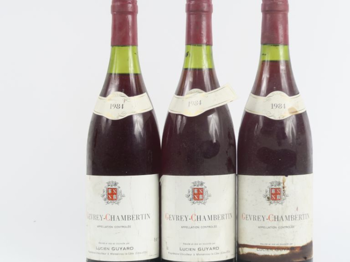 3 BOUTEILLES GEVREY CHAMBERTIN LUCIEN GUYARD - 1984 - 1 ET