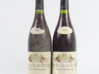Vente aux enchères 2 BOUTEILLES VOSNE ROMANÉE CHÂTEAU DE VILLARS FONTAINE - 1990
