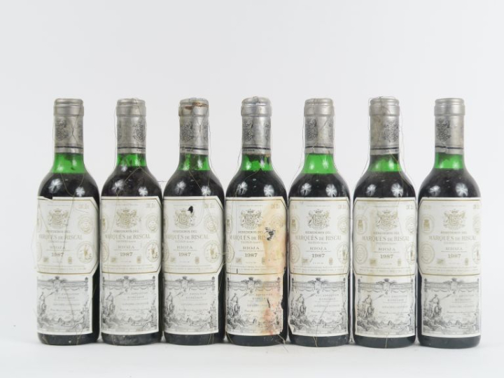 7 DEMIES BOUTEILLES RIOJA MARQUES DE RISCAL - 1987