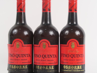 Vente aux enchères 3 BOUTEILLES XERES SHERRY 'PALE DRY' FINO QUINTA OSBORNE