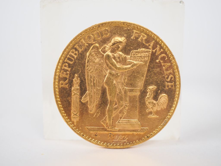 Une pièce de 100 Francs or, 1905-A. FRAIS ACHETEURS 10% HT.   