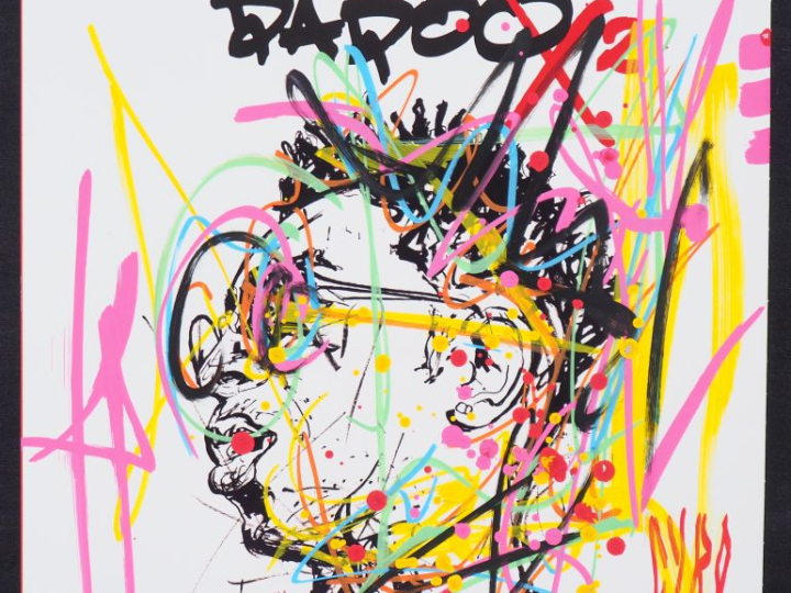 CYRO. "Vinyle de Dadoo". Peinture originale sur pochette de disque vin