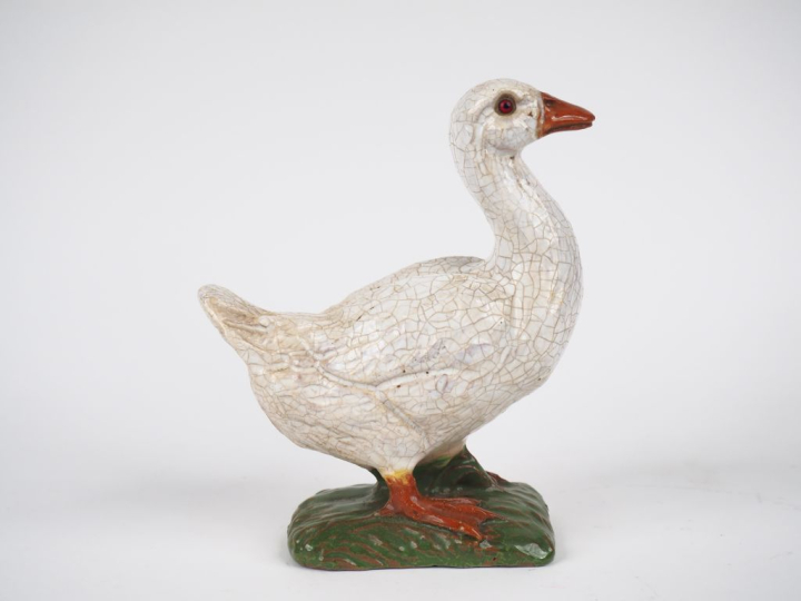 Sujet en terre cuite polychrome "canard" Dim. 19 x 15 cm