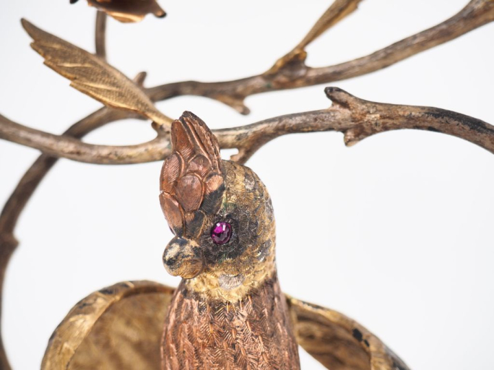 Paire de bougeoirs doubles en argent et vermeil mexicain, titré 925 mm