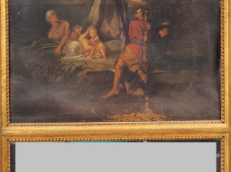 Vente aux enchères Trumeau fin XVIIIème-début XIXème en bois doré, peinture à décor de sc