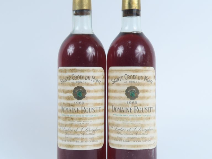 2 BOUTEILLES DOMAINE ROUSTIT STE CROIX DU MONT - 1969 - LB