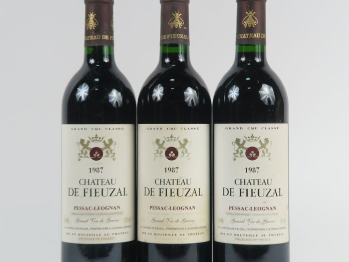 3 BOUTEILLES CHÂTEAU DE FIEUZAL GCC GRAVES - 1987