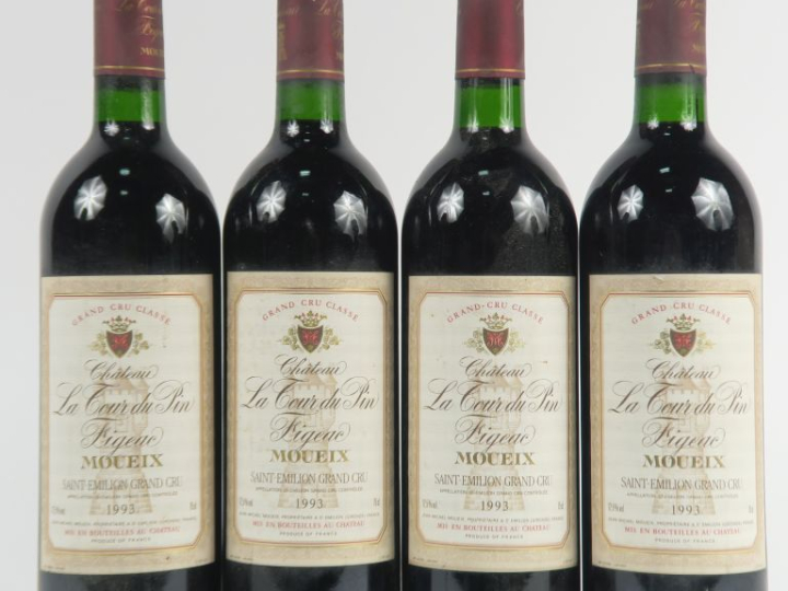 4 BOUTEILLES CHÂTEAU LA TOUR DU PIN FIGEAC GC ST EMILION - 1993
