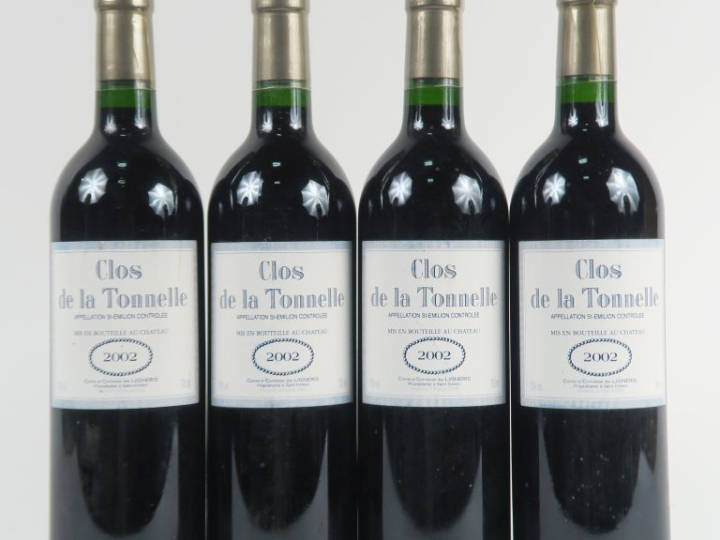 4 BOUTEILLES CLOS DE LA TONNELLE ST EMILION - 2002