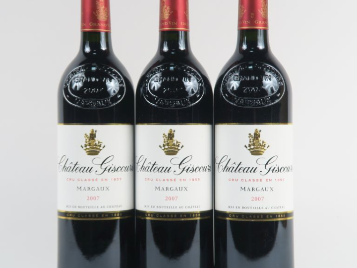 3 BOUTEILLES CHÂTEAU GISCOURS GCC MARGAUX - 2007