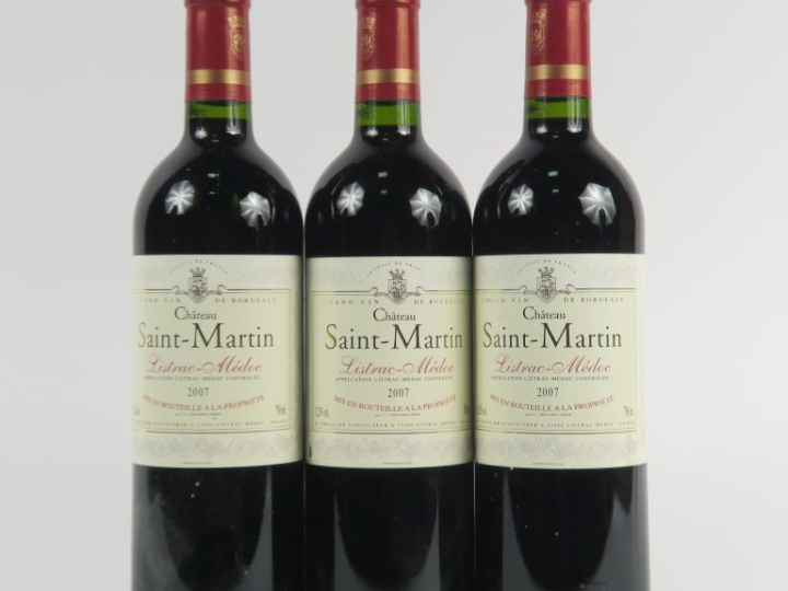 3 BOUTEILLES CHÂTEAU SAINT MARTIN LISTRAC MEDOC - 2007