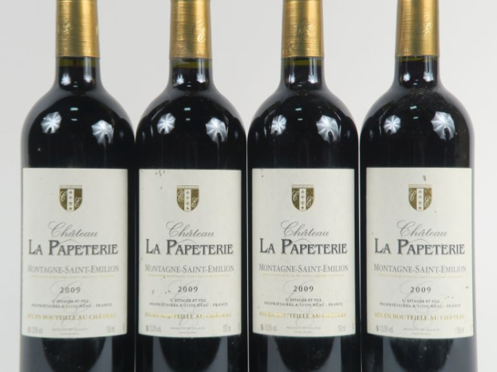 4 BOUTEILLES CHÂTEAU LA PAPETERIE MONTAGNE ST EMILION - 2009