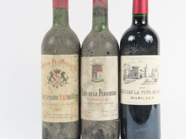 3 BOUTEILLES : 1 CHÂTEAU LA TOUR DE MONS CB MARGAUX 2007 - 1 CLOS DE L