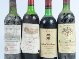 Vente aux enchères 4 BOUTEILLES : 1 CHÂTEAU SOUTARD GCC ST EMILION 1973 MEP/BEP - 1 CHÂTE