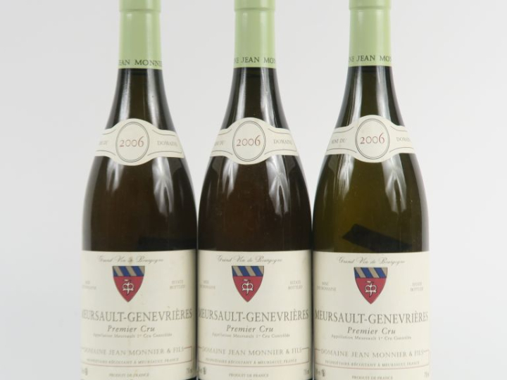 3 BOUTEILLES MEURSAULT GENEVRIÈRES 1er CRU DOMAINE JEAN MONNIER   FILS