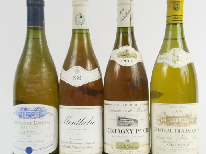 4 BOUTEILLES : 1 MONTHELIE DOMAINE BOUZERAND DUJARDIN 1995 - 1 RULLY '