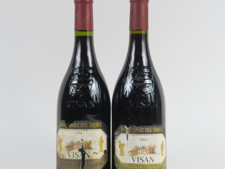 2 BOUTEILLES VISAN 'NOTRE DAME DES VIGNES' CÔTES DU RHÔNE - 2004