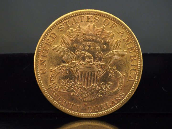 Pièce de 20 Dollars or, 1877. FRAIS ACHETEURS 5% TTC.   