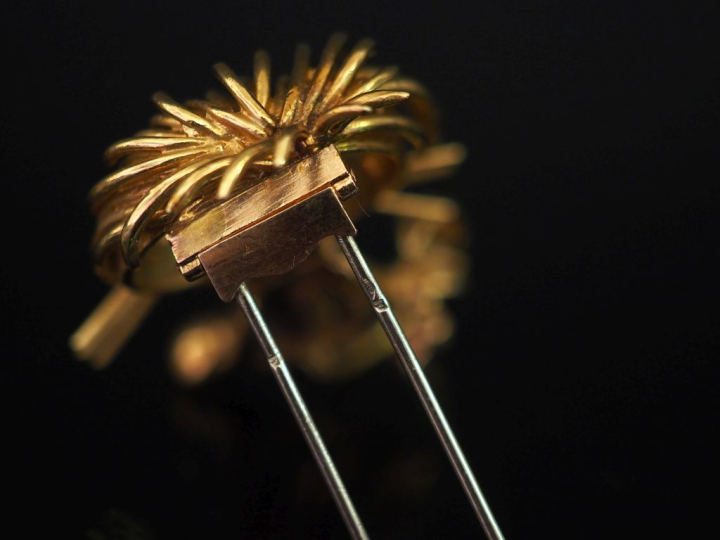 VAN CLEEF   ARPELS Broche en or jaune 750 et platine "Lion ébourrifé".