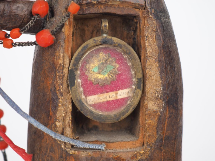 Sujet fin XVIIIème - début XIXème en bois sculpté, "Saint personnage e