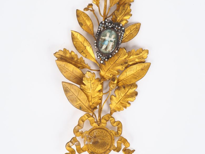 Palme de récompense en métal doré du concours de Verdun juillet 1928. 