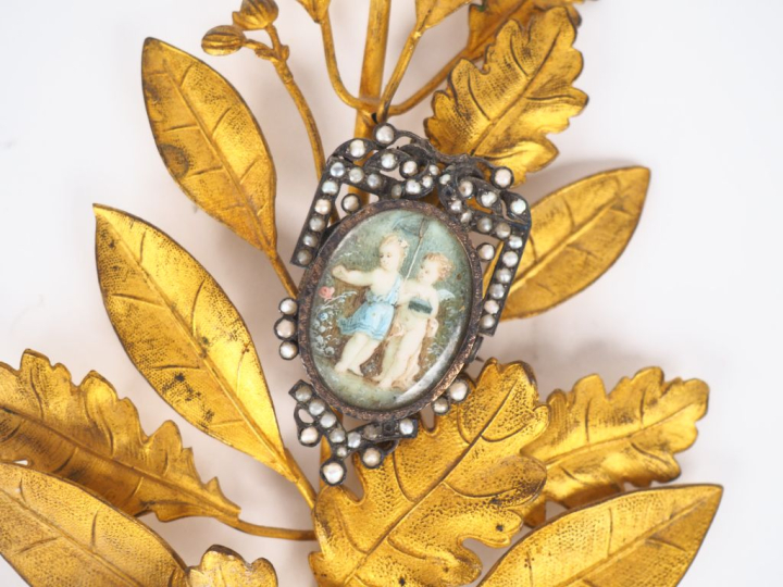 Palme de récompense en métal doré du concours de Verdun juillet 1928. 