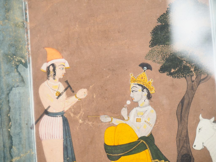 Inde du nord, Rajasthan XIXème siècle. "Krishn, l'ascète et la Gopi". 