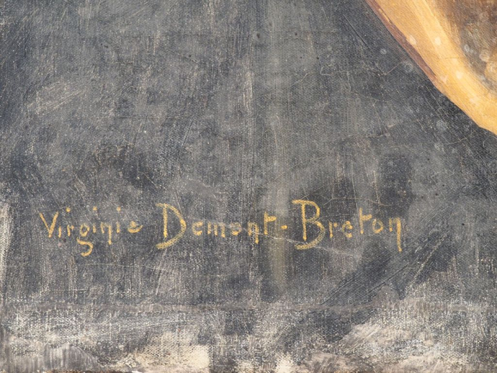 Virginie DEMONT-BRETON. "Tête de femme pour la plage".  Huile sur toil