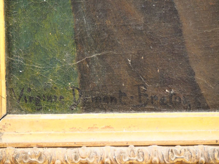 Virginie DEMONT-BRETON « Jeune fille dans la prairie »  Huile sur toil