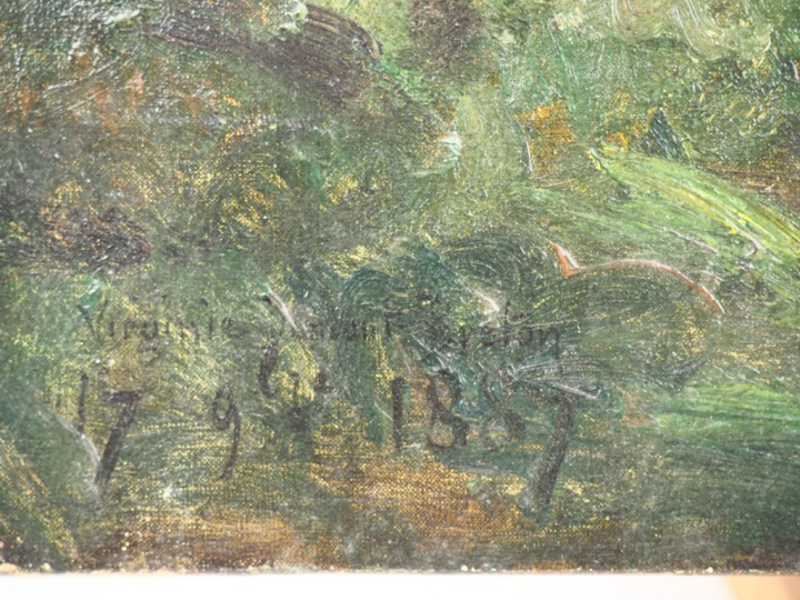 Virginie DEMONT-BRETON. "la douche".  Huile sur toile, signée en bas à