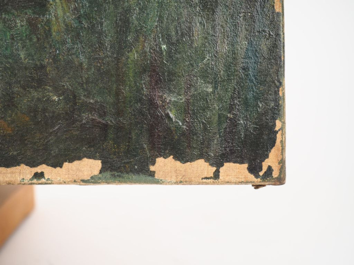 Virginie DEMONT-BRETON. "la douche".  Huile sur toile, signée en bas à