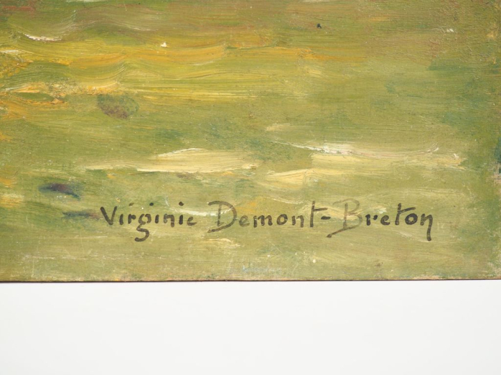 Virginie DEMONT-BRETON. "Le communal de Wissant inondé".  Huile sur pa