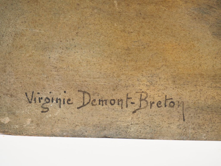 Virginie DEMONT-BRETON. "Etude pour les méduses bleues". Huile sur pan