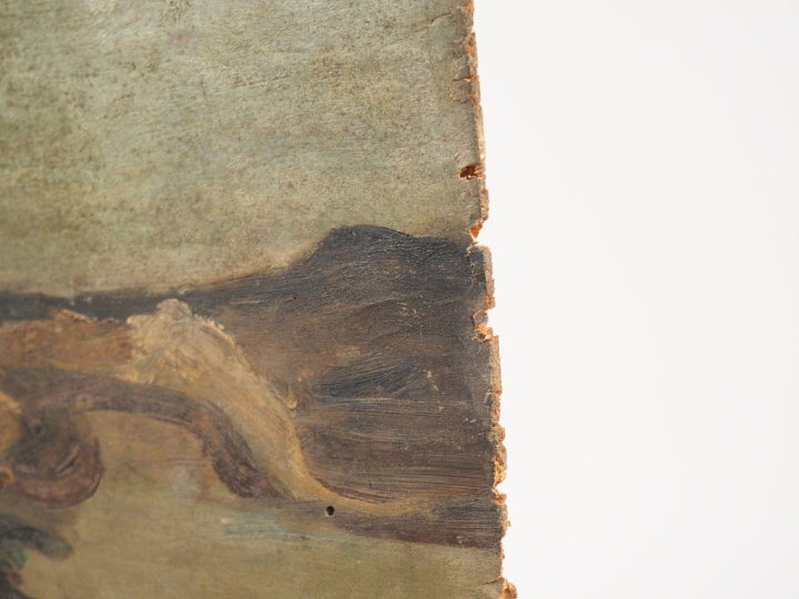 Virginie DEMONT-BRETON. "Etude pour les méduses bleues". Huile sur pan