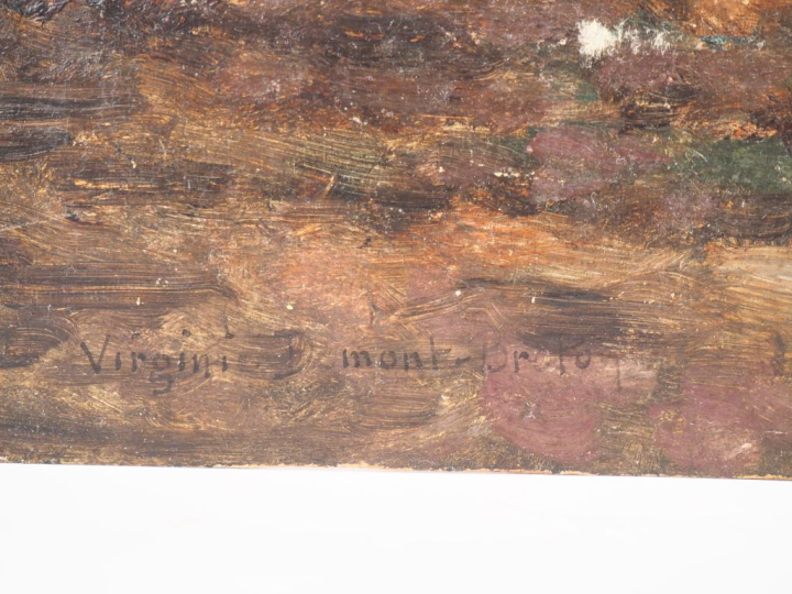 Virginie DEMONT-BRETON. "Feu de charbonnier, forêt de Sénard".  Huile 